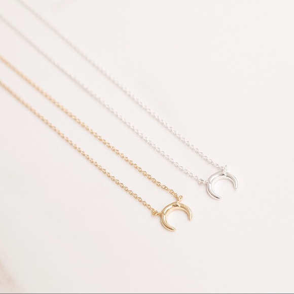 11thstreet Jewelry - Crescent Moon Necklace | 14k Gold Plated